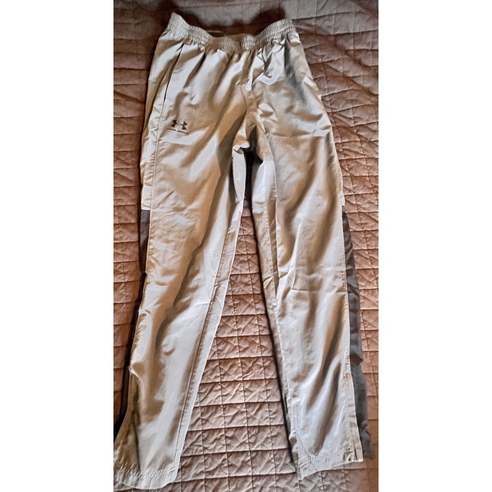 Under Armour Mens Gray Loose Fit Mesh Lined Athletic‎ Track Pants Medium